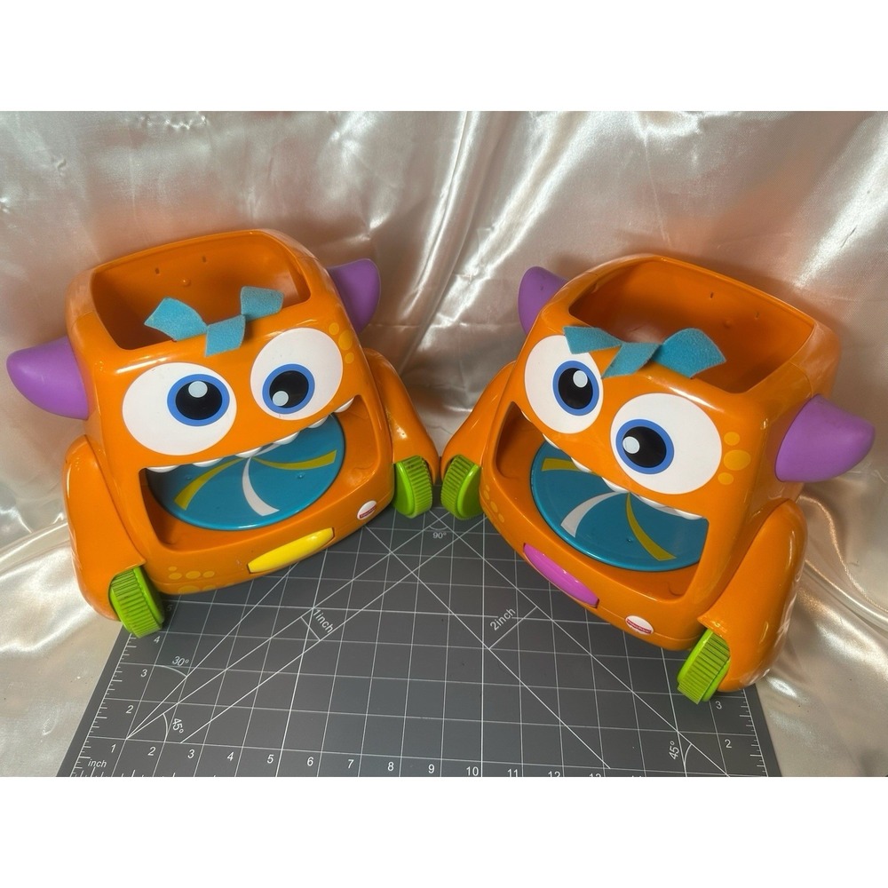 Lot Of 2!! Fisher Price Zoom 'N Crawl Monster Orange - NO Balls - Parts Only